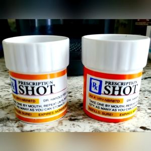 RX Prescription Ceramic Pill Bottle Funny Shot Glasses